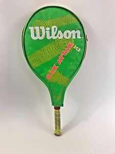 Wilson Tennis Racquet Mens Womens Rak Attak 25 Oversize Racket With Case Neon
