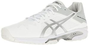 Asics Men's Gel-solution Speed 3 Tennis Shoe White/Silver 9.5 D(M) US