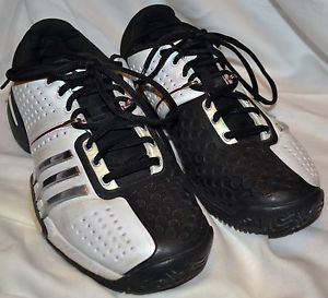 USED Adidas Barricade 6.0 Tennis Shoes Black/White Size 10  G02391 JK05 men's
