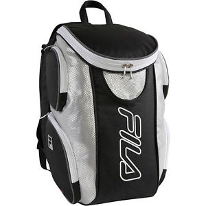 Fila Ultimate Tennis Backpack - New Black / Silver Bag NWT w Shoe Compartment