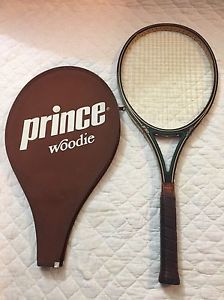 1980 PRINCE WOODIE Wood-Graphite Tennis Racquet with Cover 4 3/8 Grip