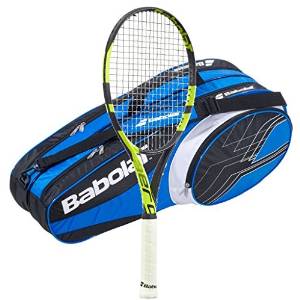 Babolat Pure Aero Team Tennis Racquet - 2016 AeroPro Team - STRUNG with 6 Racquet Bag