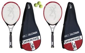 2 x Browning Nanotec 250 Raquetas De Tenis + 3 Pelotas De Tenis