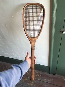 Antique Flat Top Tennis Racquet Racket Boston 19th Century Wright Ditso