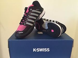 Women's K Swiss Hypercourt Express Black/Pink - 6.5 US (Tennis Shoes)