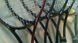 5 PRINCE 90's VINTAGE TENNIS RACKETS all OS and 4 3/8 Grip . Good to VG