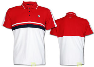 Fila Hombre Camiseta de tenis Camiseta polo Paco rojo blanco