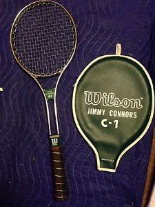 Vintage tennis racquet JIMMY CONNORS C-1 Wilson with cover EXC CONDITION