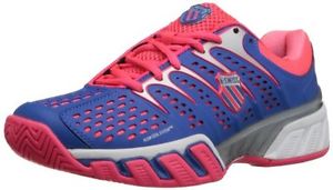 K-SWISS Womens Bigshot II Tennis Shoe,Daphne Blue/Neon Red/White,5.5 M US