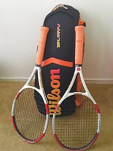 Two Wilson Tennis Rackets 100LS with Spin Effect Technology , Grip Size 4 3/8.