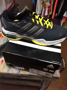 Adidas Barricade Team 4, Court Shoes, Dark Grey And Yellow, 8.5,9,10,11