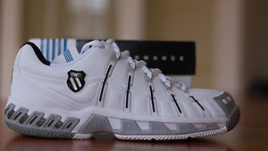 K-Swiss Stabilor SLS Mens Tennis Shoe White/Black/Plat. Size 11 Medium