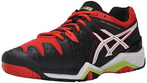 ASICS GEL Resolution 6 Men's Tennis Shoes - Black/White/Orange - Reg $140