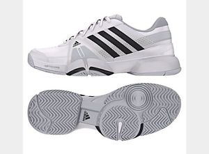 New Men's Adidas Barricade Team 3 Tennis Shoe, White, Size 12