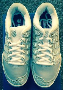 K-Swiss Women's HyperCourt Express Tennis Shoes Glacier Gray and White Sz 39 1/2