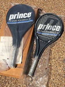 New-Prince Tennis Racquet Graphite Powerflex 90 Midsize 1988 Buick -2 Lot