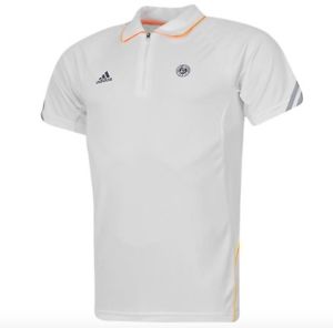 Adidas Roland Garros Deportes De Paris Tenis Camiseta Polo Blanco Tamaño S o M