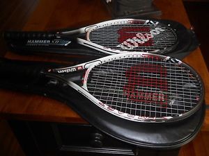 Pair SomeWilson Titanium Soft Shock Oversize 4 1/2 L4 Tennis Rackets with Covers