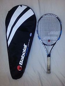 Babolat Pure Drive JR 25 Juniors Tennis Racquet & Padded Cover Blue & White EUC