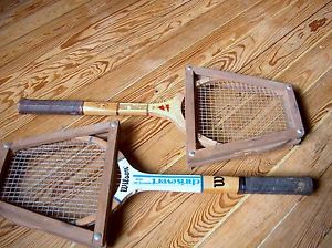 2 Vintage tennis rackets w/press Chris Everert Wilson & Challenger