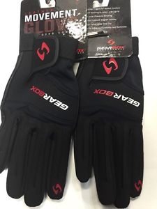 2 NEW Gearbox Movement Racquetball Glove Size M Right Hand Leather Black and red
