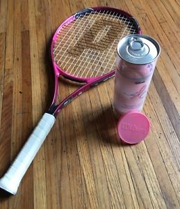 Prince Pink Sharapova Tennis Racket And Wilson Pink hope Tennis balls 3pack