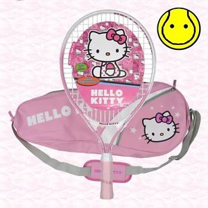 NEW Official Hello Kitty Tennis Bag and Junior 19 inch Tennis Racquet Racket