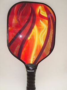 <SUPER NEW  PICKLEBALL PADDLE WIDEBODY RED NEON FLAMES  W400