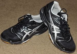 Womens ASICS GEL-Rocket 7 indoor squash or racquetball shoes Sz 7.5 Black Silver