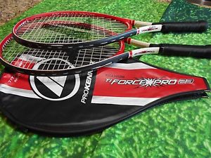 2 Pro Kennex Ti Force Pro 23 Racquetball Racquets excellent condition 1 case