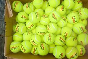 100 used INDOOR HAR-TRU  tennis balls --  PREMIUM Quality