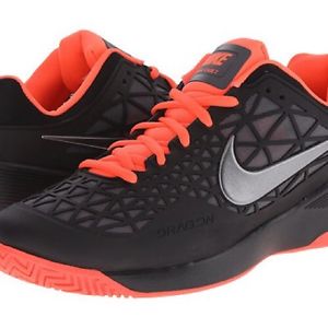 Nike Air Zoom Cage 2 Men's Tennis Shoe, Size 10, Black/Lava, 705247-008