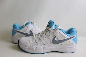 Nike Air Vapor Advantage Women Tennis Shoes White Grey Blue 599364-104 Size 10