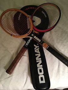 Bjorn Borg 4 5/8 US Bancroft & Europe Donnay Tennis Racquets With Special Case