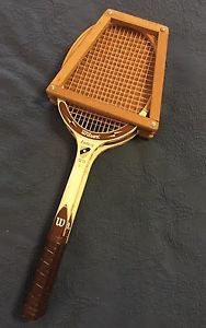 2 Vintage Wilson Embassy Tennis Rackets With Double Wooden Press & 4 Used Balls