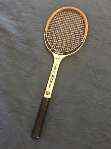 Vintage Wilson Sport Tennis Racket with Wooden Press And 4 Balls