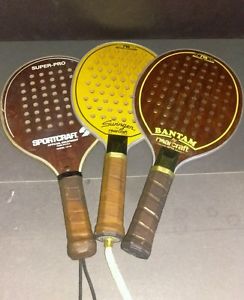 Marcraft Swinger wooden tennis racquet paddle and Bantam racquet and Sportcraft