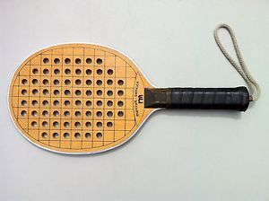 Vintage Marcraft Swinger Aluminum Frame Maple Wood Paddle Ball Racquet US Made