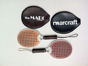 2 Vintage Marcraft Marc II Hardwood & Aluminum Paddle Ball Racquets US Made