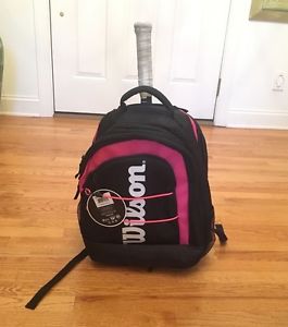 NEW Tennis Racquet Backpack by Wilson Pink/Black (Regularly $39.99)