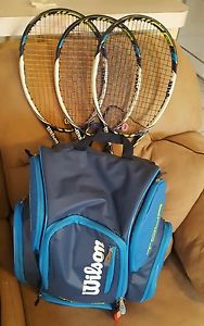 3 Wilson Juice 100 rak, 4. 1/2 and Tour V back bag blue