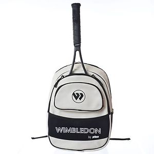 NWOT Prince Wimbledon Tennis Racquet Backpack Duffle Tote  Bag White Black
