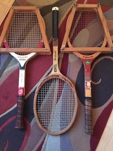 Vintage Tennis Rackets Spalding, Wilson,Bancroft Decor/collectors lot of 3