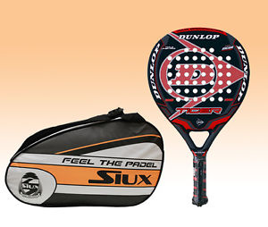 PALA DE PADEL DUNLOP TIGER NUEVA Y PALETERO SIUX. FACTURA Y GARANTÍA DE 1 AÑO.