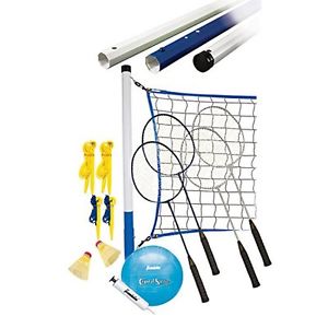 Franklin Sports Recreational Badminton Volleyball Combo Set Outdoor Beach Sports