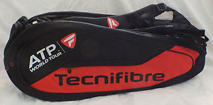New TECNIFIBRE ATP World Tour Tennis 9 Racket Bag Back Pack Black Red