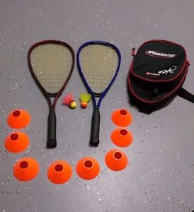 SPEEDMINTON Badminton Set!! Raquet Game (no net required) ~ With Bag
