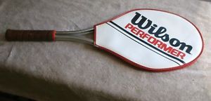 WILSON PERFORMER, VINTAGE METAL TENNIS RACQUET WITH /COVER 4 5/8"L, ORIGINAL