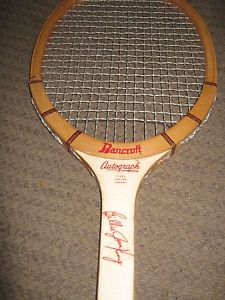 VTG BILLIE JEAN KING BANCROFT AUTOGRAPH WOOD TENNIS RACQUET-FREE SHIPPING!!