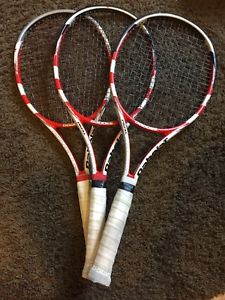 Babolat Pure Storm (2) Teams (1) GT. 4 1/2 Grip Tennis Rackets RPM Blast Strings